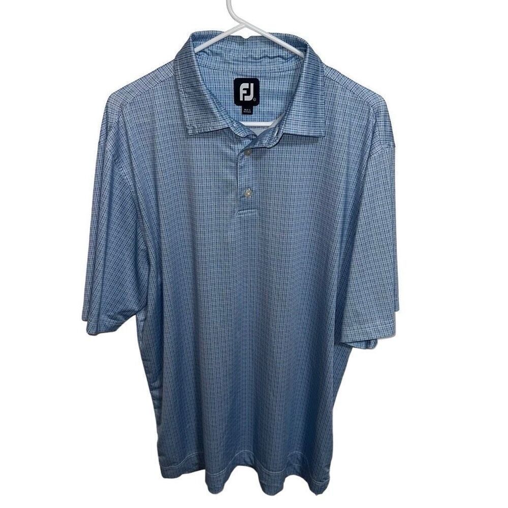 FootJoy Light blue pattern athletic short sleeve polo
